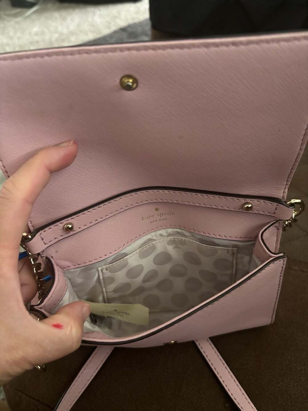 Kate Spade Cedar Street Cami Saffiano Leather Chain Crossbody Bag in Pink - Picture 2 of 10